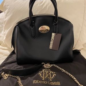 Roberto Cavalli NWT black bowling bag